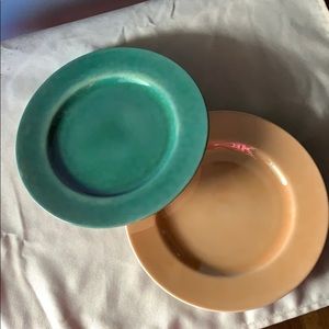 Pottery Barn Decorative Iridescent Plates
